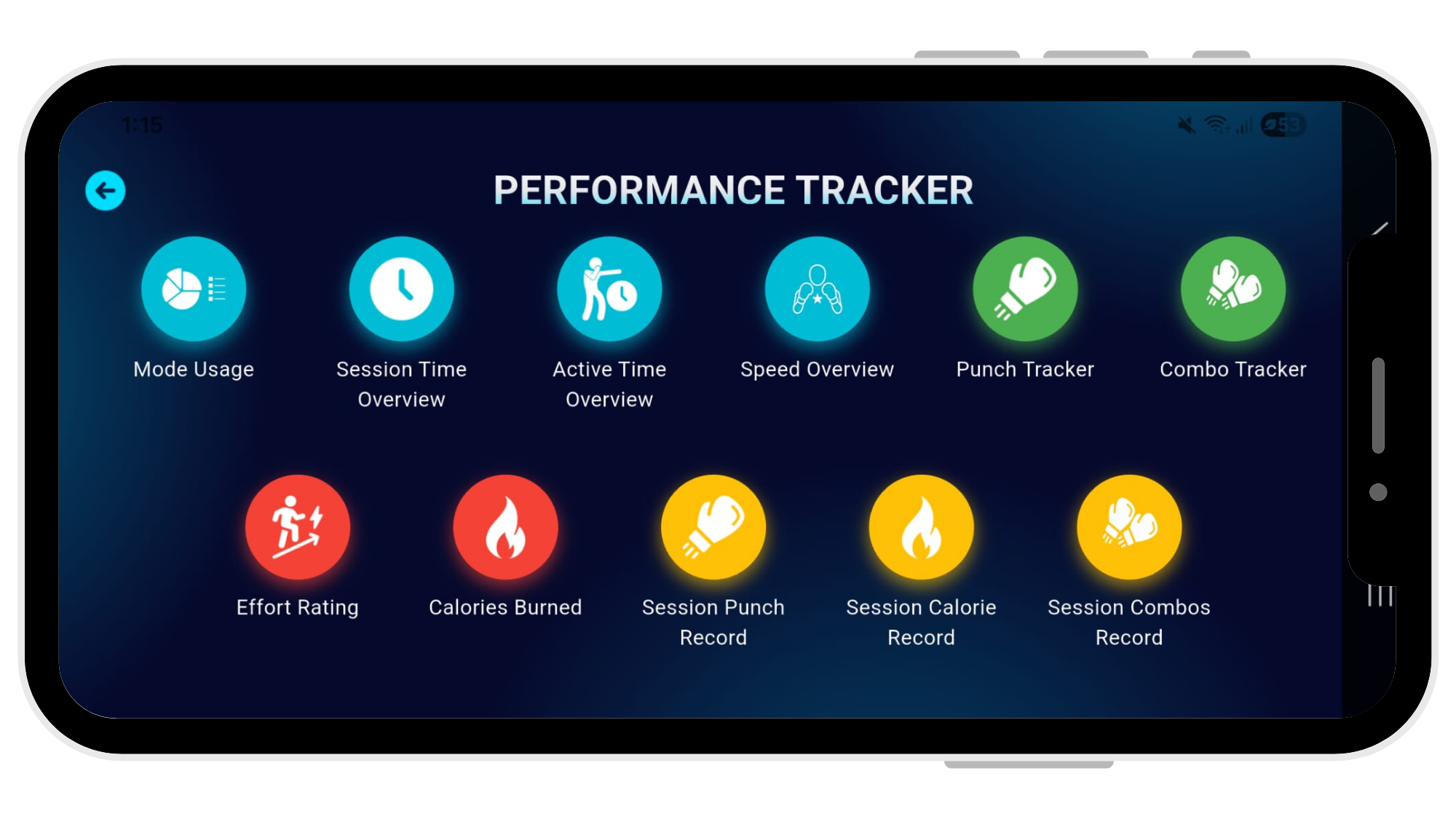 Hyper Hitter performance tracker screen